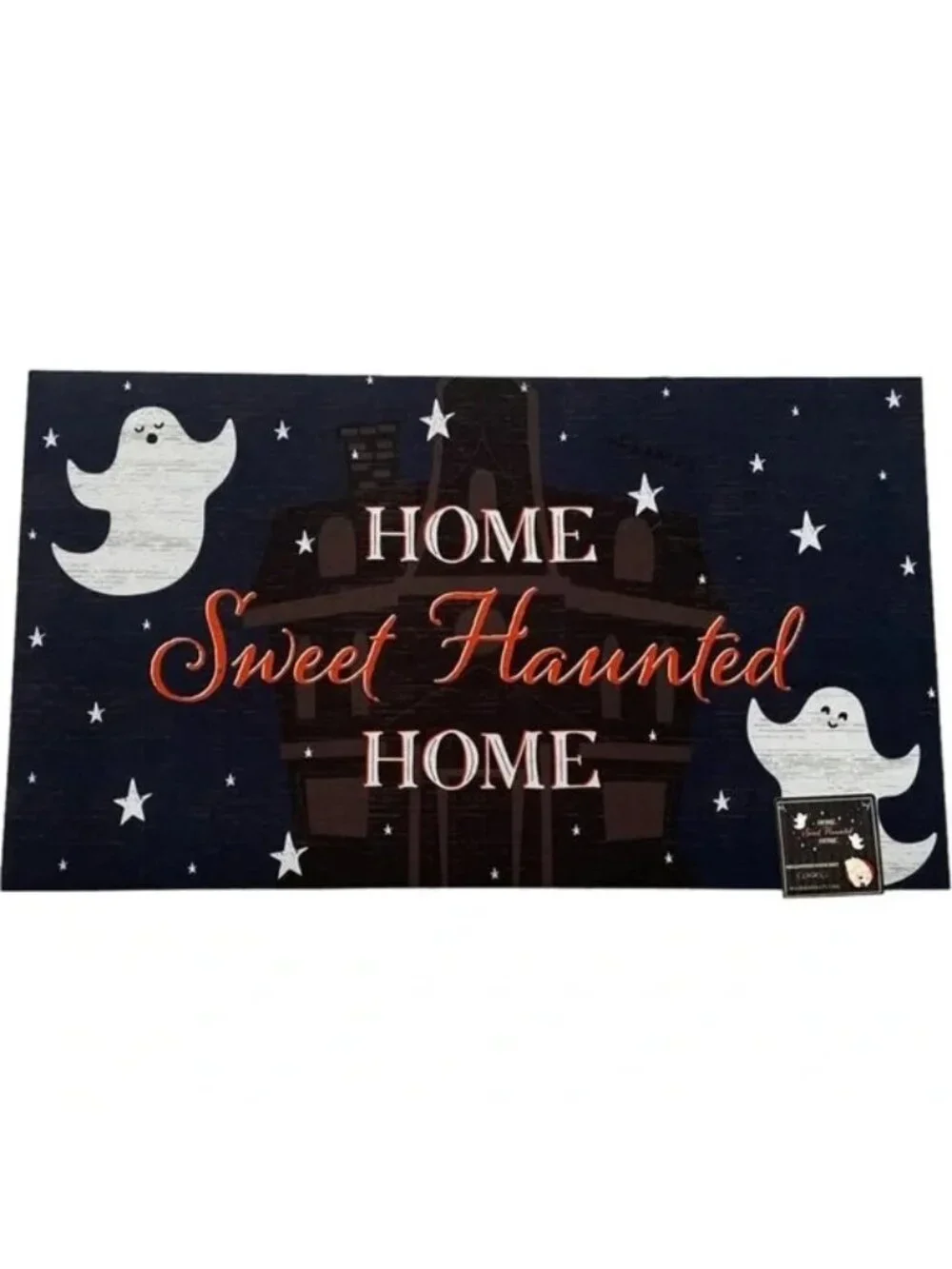 Halloween Door Mat Ghost Home Sweet Haunted Home Indoor Outdoor 16 X 28 new